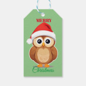 Schattige dieren winteruil Kerstmis Cadeaulabel (Achterkant)