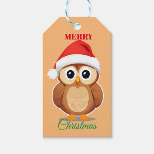 Schattige dieren winteruil Kerstmis Cadeaulabel