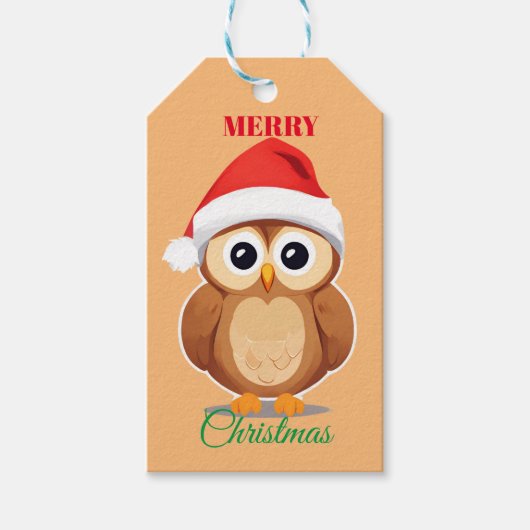 Schattige dieren winteruil Kerstmis Cadeaulabel (Voorkant)