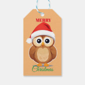 Schattige dieren winteruil Kerstmis Cadeaulabel (Achterkant)