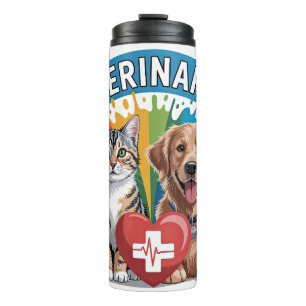 Schattige dierenarts thermosbeker