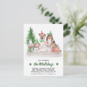 Schattige dierenartsen met feestdagen uitnodiging briefkaart (Staand voorkant)