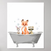 Schattige Dierenbaby's in badkuipbad Poster (Voorkant)