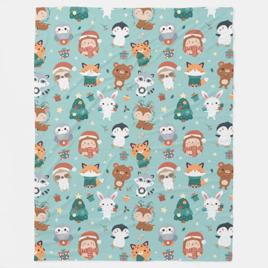 Schattige dierenbedekking fleece deken (Voorkant)