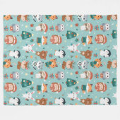Schattige dierenbedekking fleece deken (Voorkant (Horizontaal))