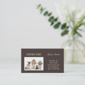 schattige dierenbeestje met puppy SPA Visitekaartje (Staand voorkant)