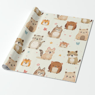 schattige dierenprint Wrapping Paper Cadeaupapier