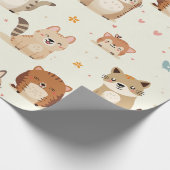 schattige dierenprint Wrapping Paper Cadeaupapier (Hoek)