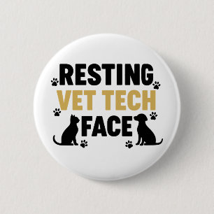 Schattige Dierentechnicus Dierenliefhebber Veterin Ronde Button 5,7 Cm