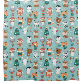 Schattige dierentuin douchegordijn