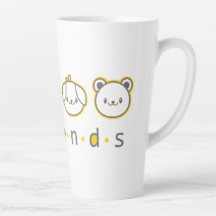 Schattige dierenvrienden gezicht Case-Mate iPhone Latte Mok