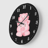 schattige dierenvrienden grote klok (Hoek)