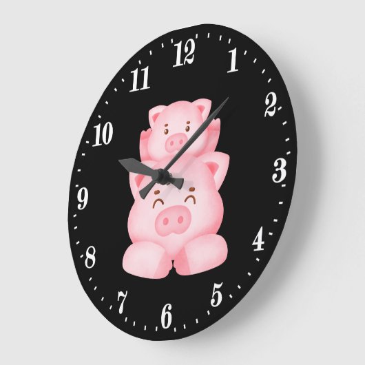 schattige dierenvrienden grote klok (Hoek)