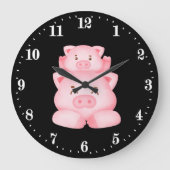 schattige dierenvrienden grote klok (Voorkant)