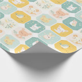 Schattige dierlijke collage Design Cadeaupapier (Hoek)