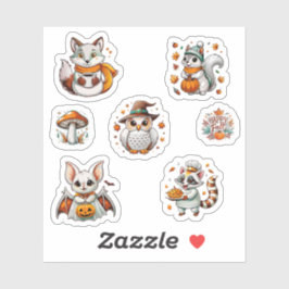 schattige dierlijke herfst Stickers Pack