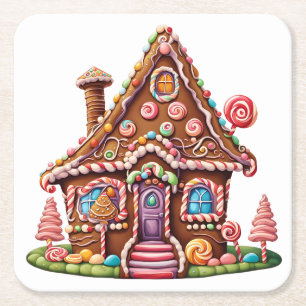 Schattige Digitaal Schilderen van een Gingerbread Kartonnen Onderzetters