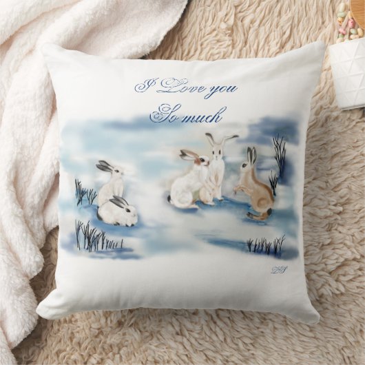 Schattige digitale tekening van konijnen kussen (Deken)