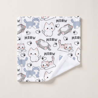 Schattige dikke katjes en Meow-harten Bad Handdoek