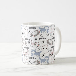 Schattige dikke katjes en Meow-harten Koffiemok