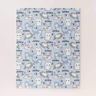 Schattige dikke katjes en Meow-harten Legpuzzel