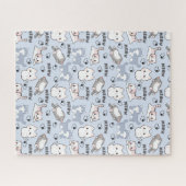 Schattige dikke katjes en Meow-harten Legpuzzel (Horizontaal)