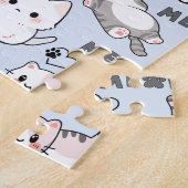 Schattige dikke katjes en Meow-harten Legpuzzel (Zijkant)