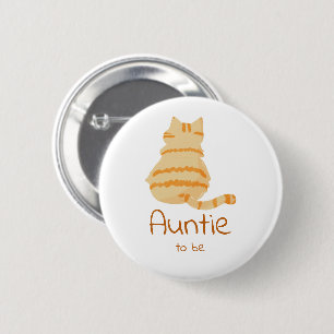 Schattige dikke oranje kat baby shower tante-in-sp ronde button 5,7 cm