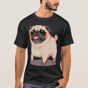 Schattige dikke Pug - Pixel art T-shirt