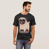 Schattige dikke Pug - Pixel art T-shirt (Voorkant volledig)
