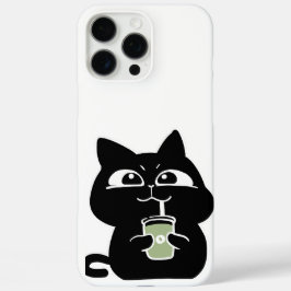 Schattige dikke zwarte kat iPhone 16 pro max hoesje