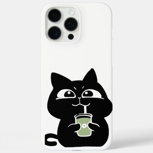 Schattige dikke zwarte kat Case-Mate iPhone case (Achterkant)
