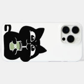 Schattige dikke zwarte kat Case-Mate iPhone case (Achterkant (horizontaal))