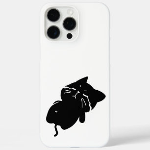Schattige dikke zwarte kat iPhone 16 pro max hoesje