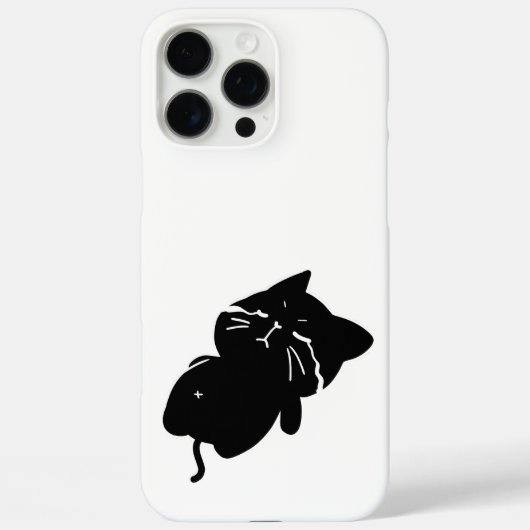 Schattige dikke zwarte kat Case-Mate iPhone case (Achterkant)