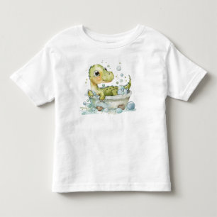 Schattige Dino Bad Tijd Kinder Shirts