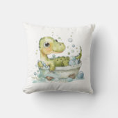 Schattige Dino Bad Tijd Kussen (Voorkant)