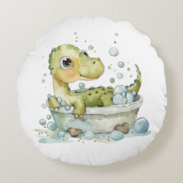 Schattige Dino Bad Tijd Rond Kussen