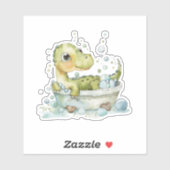 Schattige Dino Bad Tijd Sticker (Vel)