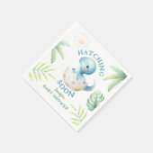 Schattige Dino Boy Dinosaurus Baby shower Servet (Hoek)