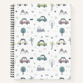Schattige Dino Cars Pattern Notitieboek (Voorkant)