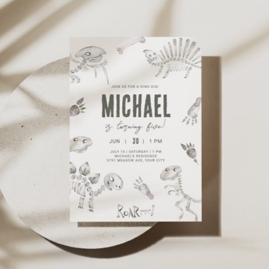 Schattige Dino Dig Verjaardag Kaart