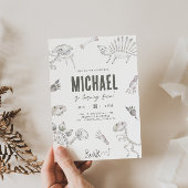 Schattige Dino Dig Verjaardag Kaart