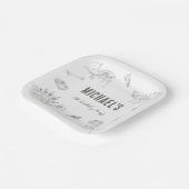 Schattige Dino Dig Verjaardag Papieren Bordje (Gebogen)