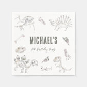 Schattige Dino Dig Verjaardag Servet (Voorkant)