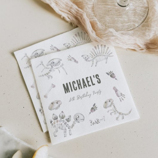 Schattige Dino Dig Verjaardag Servet