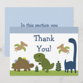 Schattige dino/dinosaurus Baby Bedankt voor je kaa (Voorkant / Achterkant)