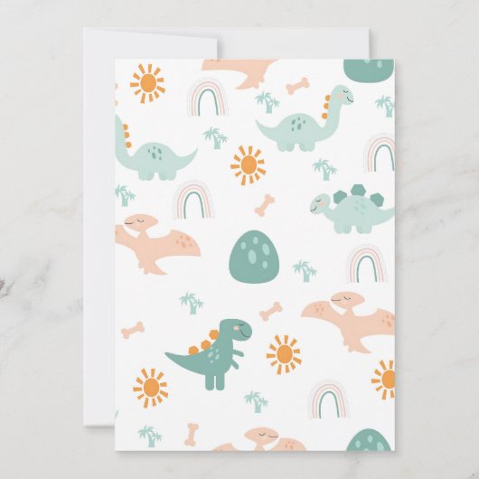 Schattige Dino Egg Hatching Baby shower Uitnodigin Kaart (Achterkant)