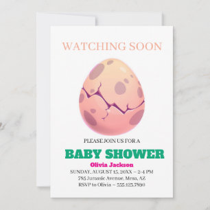 Schattige Dino Egg Hatching Baby shower Uitnodigin Kaart