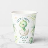 Schattige Dino Gender Neutral Dinosaur Baby shower Papieren Bekers (Achterkant)